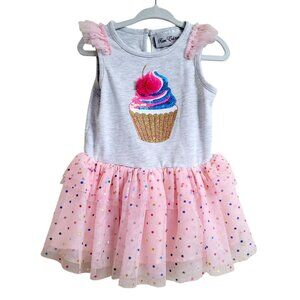 Rare Editions 12M Cupcake First Birthday Dress Sequin Confetti Tulle Tutu
